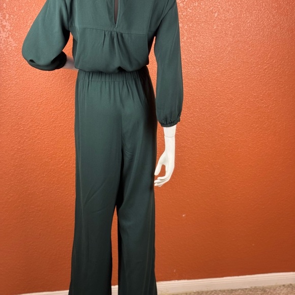 A New Day Women’s Solid Green 3/4 Sleeves Wide Legs Belted Jumpsuit Medium. A5 - Picture 12 of 16